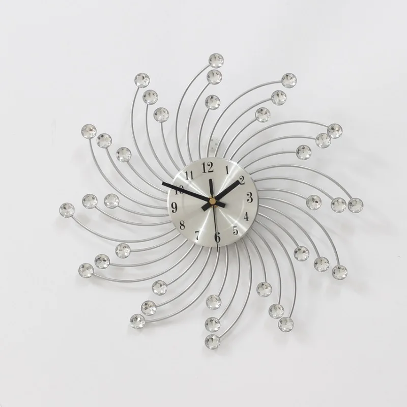

Silvery Wall Clocks Home Decoration Modern Decorative Clock Watch Room Decor Garden