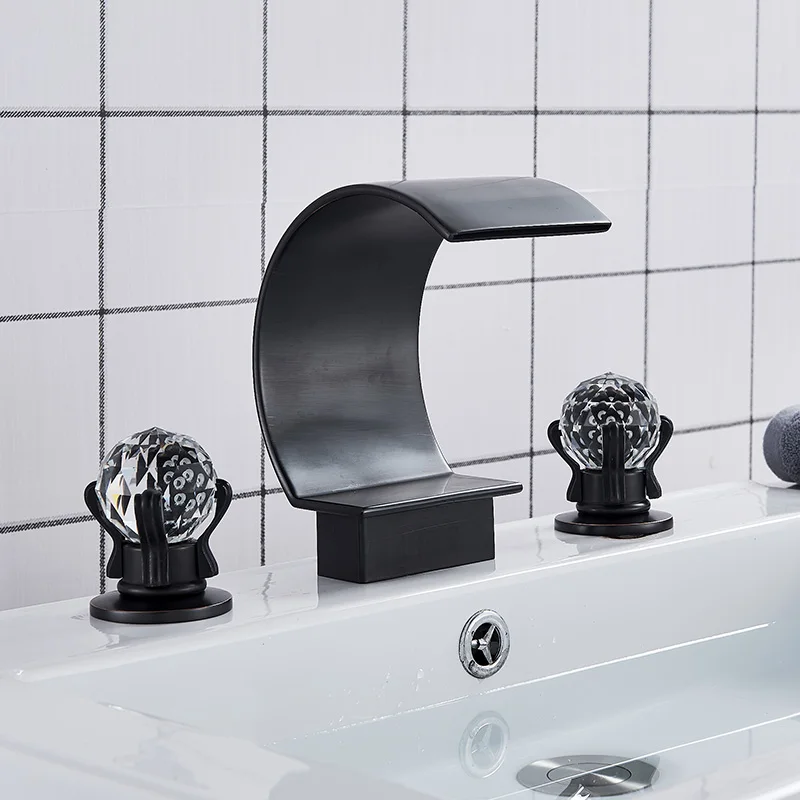 Смеситель для ванной комнаты Senlesen 3 шт. установленный на палубе с водопадом носик