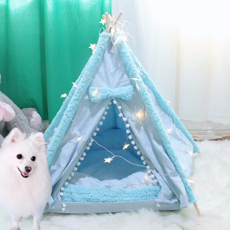 

Портативные кровати для собак средних собак, складная палатка для кошек, щенков, кровать для питомника, моющаяся подушка для собак, утолщенн...