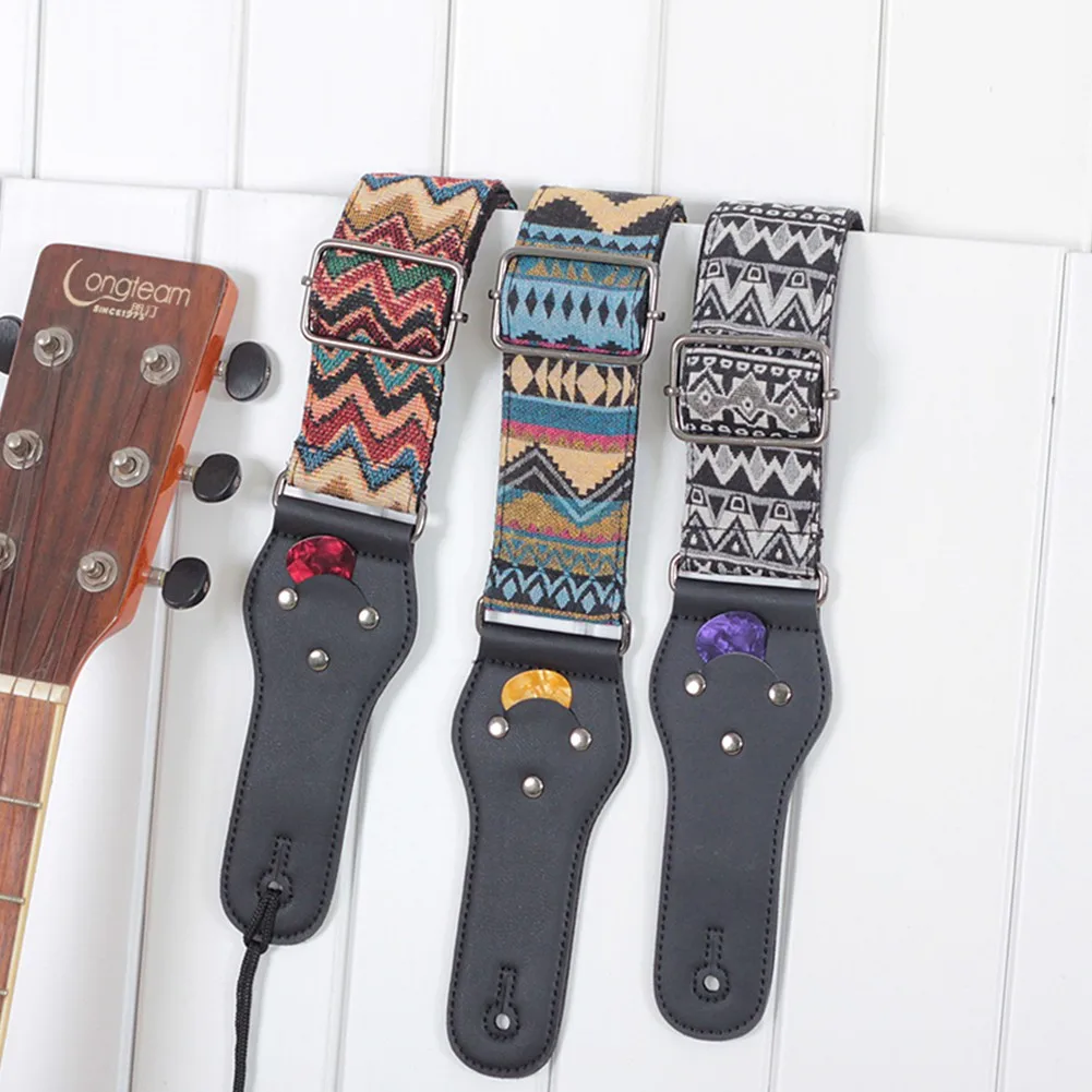 

Universal Guitar Strap Nylon Material Adjustable Guitar Strap Multiple Styles Embroidered Widening Thickening Unique Patterns