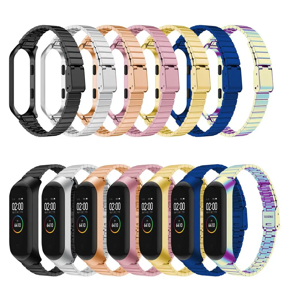 Сменный ремешок для часов из нержавеющей стали, ремешок для mi band 4, ремешок для xiaomi mi band 4 mi Band 3, браслет