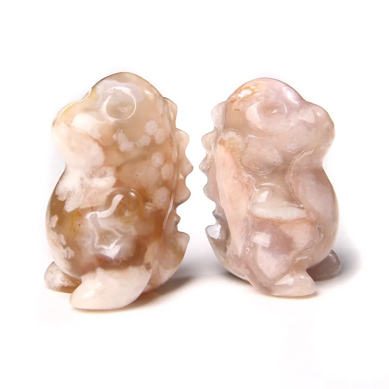 Милый динозавр натуральный розовый Вишневый камень украшение для дома с