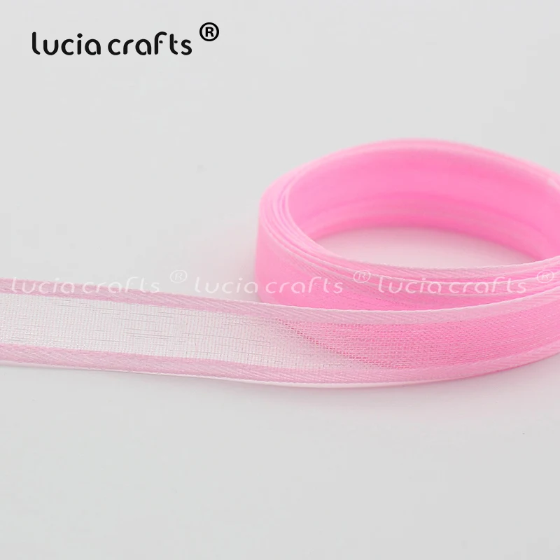 Lucia crafts разноцветные варианты 10 мм лента из органзы для одежды материалы DIY шитье и бант для волос аксессуары P0308