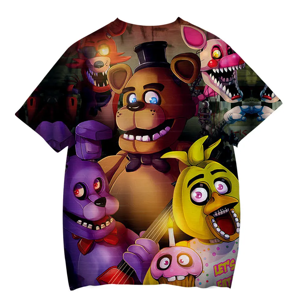 Футболка для мальчиков 3 14 лет с рисунком пять ночей у FNAF 3D топы медведя из аниме