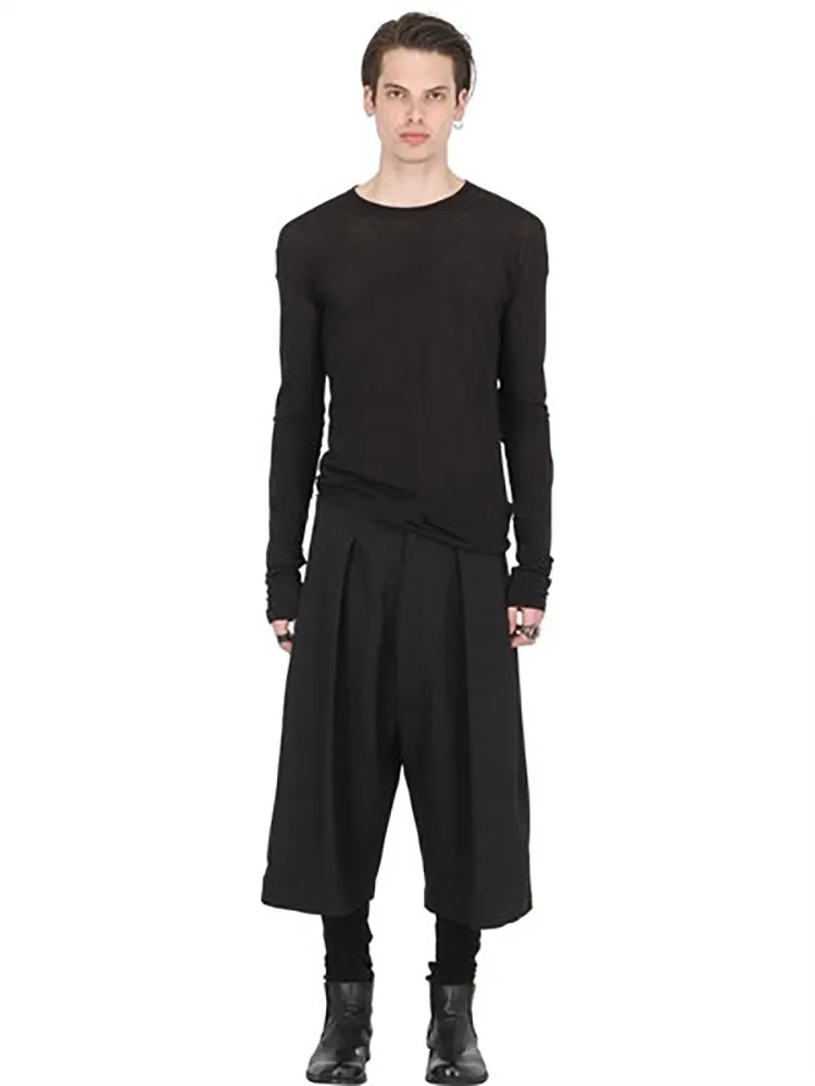 Корейские модные мужские свободные брюки с широкими штанинами для мужчин и