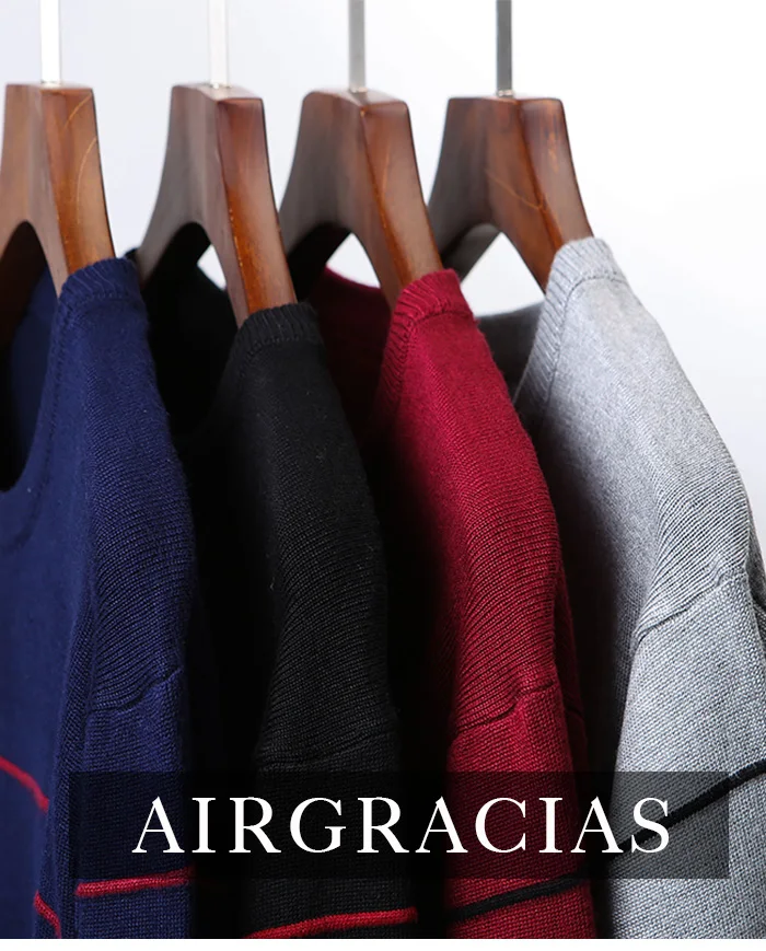 AIRGRACIAS, пуловер, Мужская брендовая одежда, осень, приталенный свитер, мужской повседневный Полосатый пуловер, мужской свитер, размер M-4XL