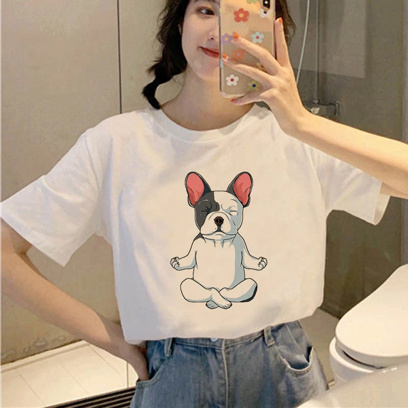 

Women Casual Harajuku Female T-shirt Ullzang Shih Tzu dog T shirt Tshirt Funny Cartoon T-shirt Cute Anime Top Tee Female