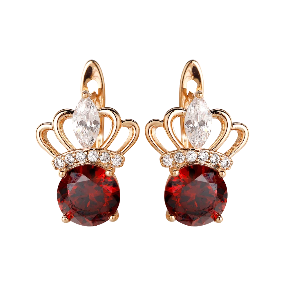 

Hanreshe Crystal Stud Earrings Wedding Red Natural Zircon Girl heart Earring Trendy Jewelry Cute Simple Earrings Women Gift
