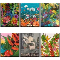 colorful flower pictures by numbers kits for adults kids handmade diy frame home decoration acrylic drawing wall artworks gift