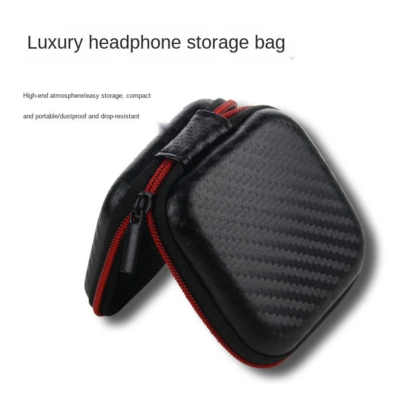 

Earphone Cover Multi-Function Mobile Phone Charger Data Cable Finishing Leather Storage Bag Box Pressure Zipper Bag