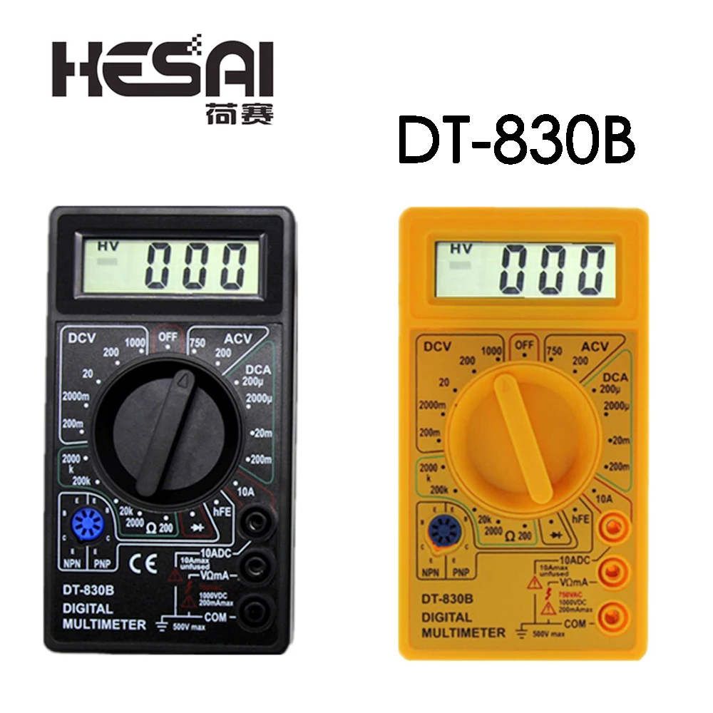 DT 830B мультиметр ЖК дисплей Авто Диапазон Цифровой Вольтметр Омметр Вольт тестер