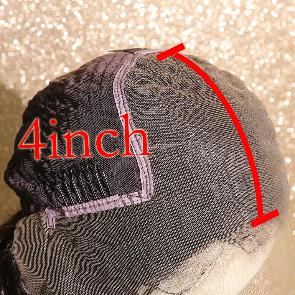 Бразильский парик COLODO Remy 13x4 из прямых синтетических волос с густой челкой 150%