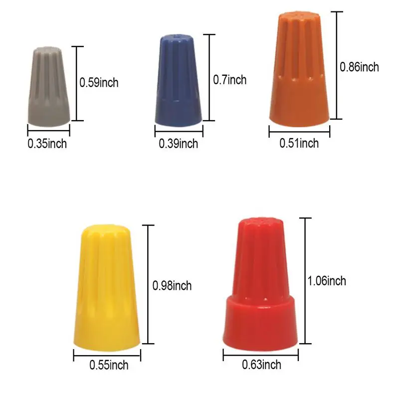 180Pcs Electrical Wire Connectors Screw Terminals Easy Twist On Connector Kit With Spring Insterted Nuts Cap Connections A | Обустройство