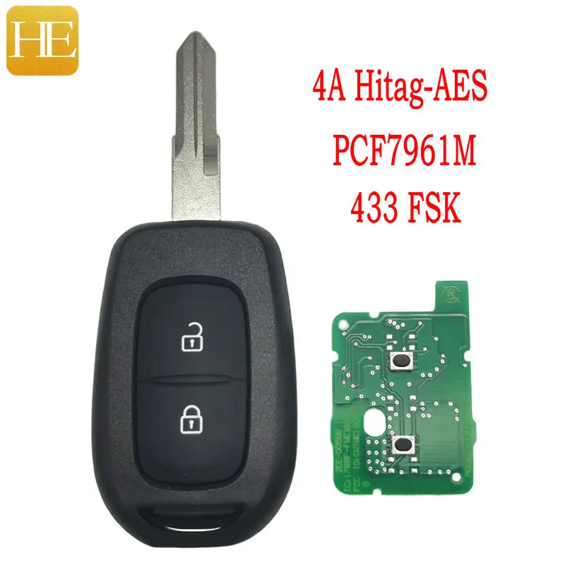 

HE Xiang Car Remote Key For Renault Duster Trafic Clio4 Master Sandero Dacia LoganLodgy Dokker 4A PCF7961M 433FSK Smart Control