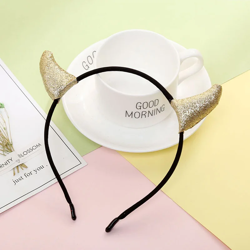 Модная повязка на голову с дьявольскими рожками праздничная атмосфера рогами