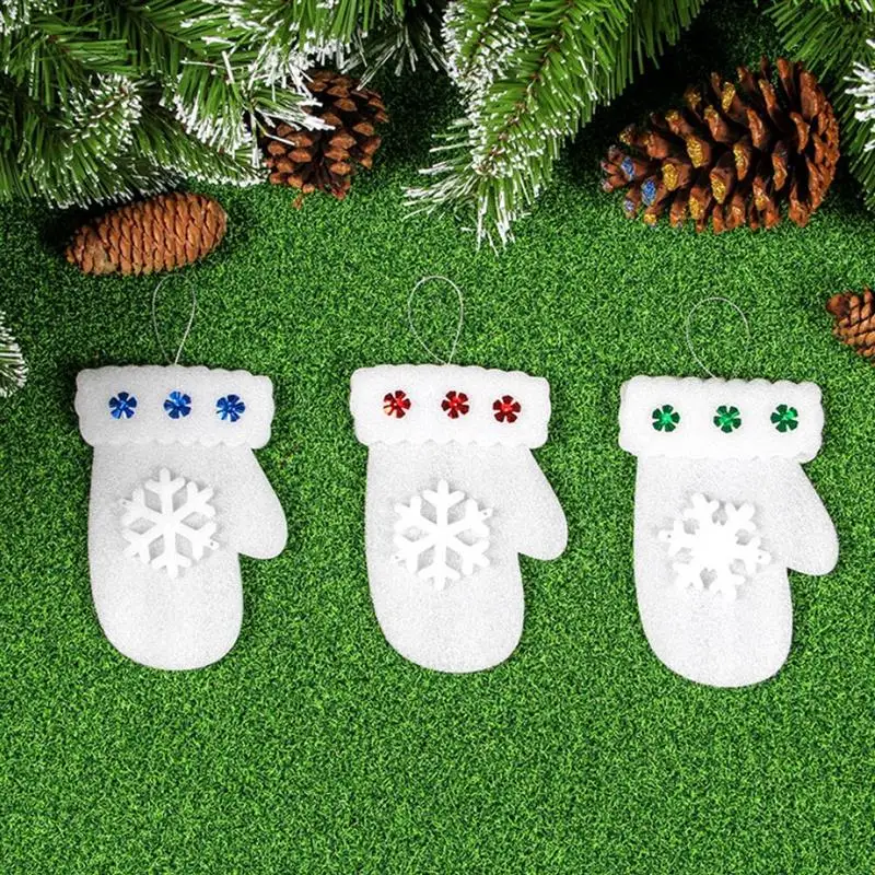 3 шт. Рождественские перчатки со снежинками декоративные рождественские