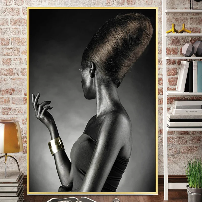 

Black African Art Nude Woman Canvas Painting Nordic Posters and Prints Scandinavian Wall Art Picture for Living Room Home Decora