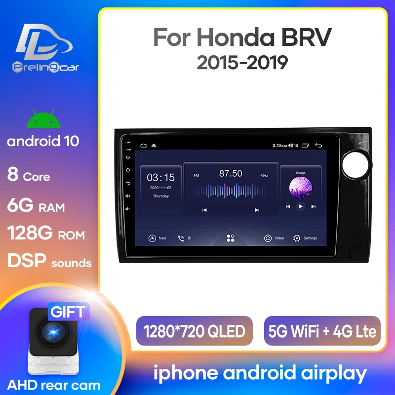 

Автомобильный радиоприемник Android 10, стереоприемник для Honda BRV 2015-2019, видеоплеер, мультимедийная навигация, GPS, разъем 2 Din, Dvd