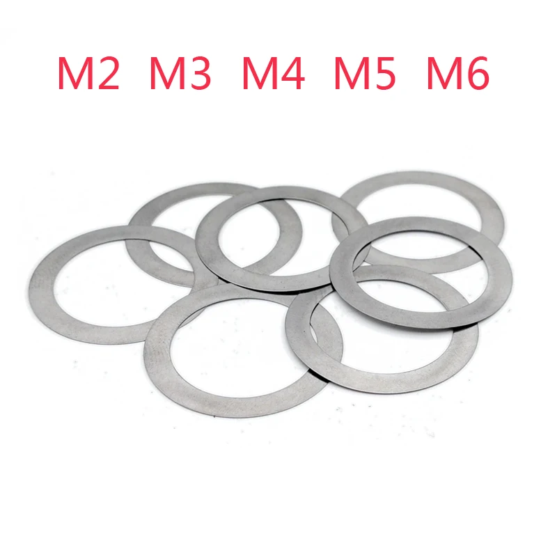 

50pcs M2 M3 M4 M5 M6 DIN988 304 Stainless Steel Ultra Thin Flat Washer Adjusting Ultrathin Shim Plain Gasket High Quality