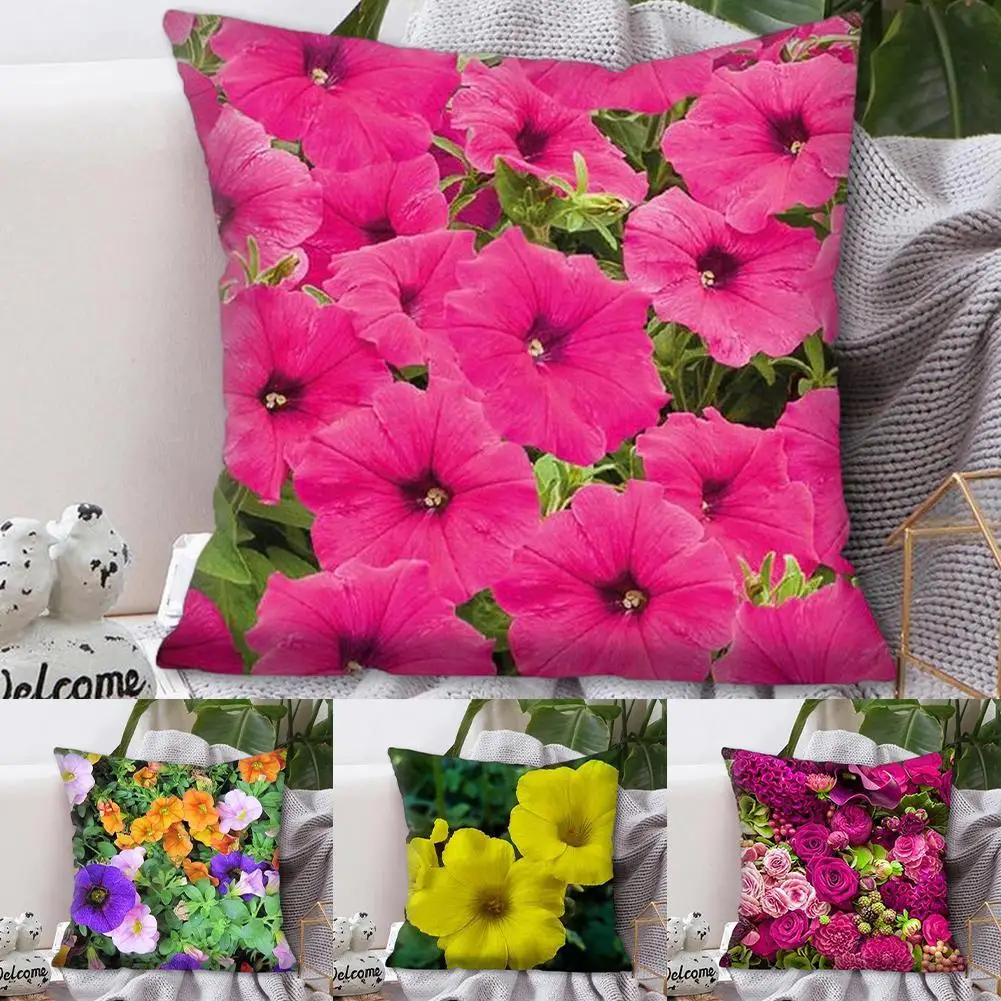 

Bright Flower Cushion Cover Home Fashion Throw Pillow Cushion Short Decoration Super Room Cover Living Soft Case Plush E4M2