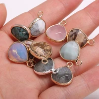 1pcs natural stone faceted water drop shape flash labradorite epidote pendant for necklace jewelry making reiki gift 13x18mm
