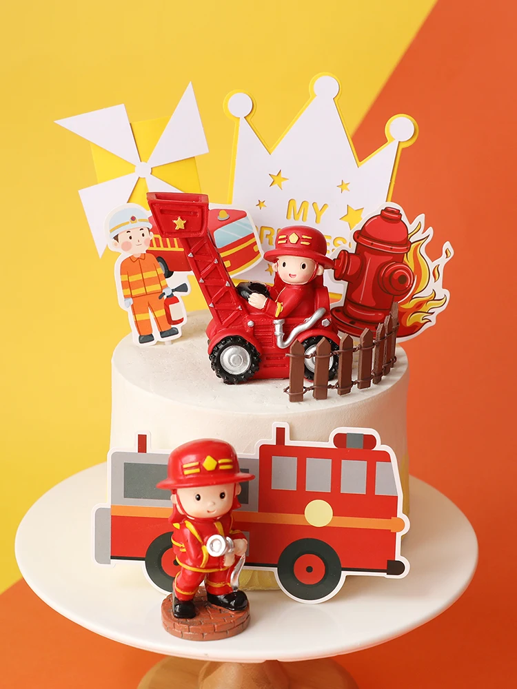 Водяной пистолет украшение пожарного с днем рождения пожарный торт Topper для