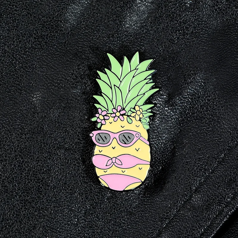 Женская креативная эмалированная брошь в виде ананаса на солнцезащитных