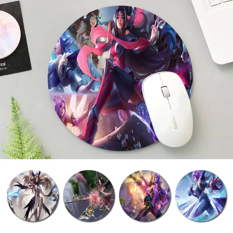 

Pattern LOL Irelia Mouse Mat Keyboard Mat Desk Durable Desktop Mousepad Rubber Gaming Round Mouse Pad Office Mouse Mat