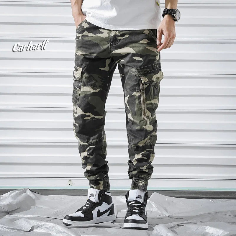 

Men's Casual Pants Slim Cotton Straight Camouflage Cargo Pants Multi Pocket Zipper Men's Pants Pants High Quality plus size 38