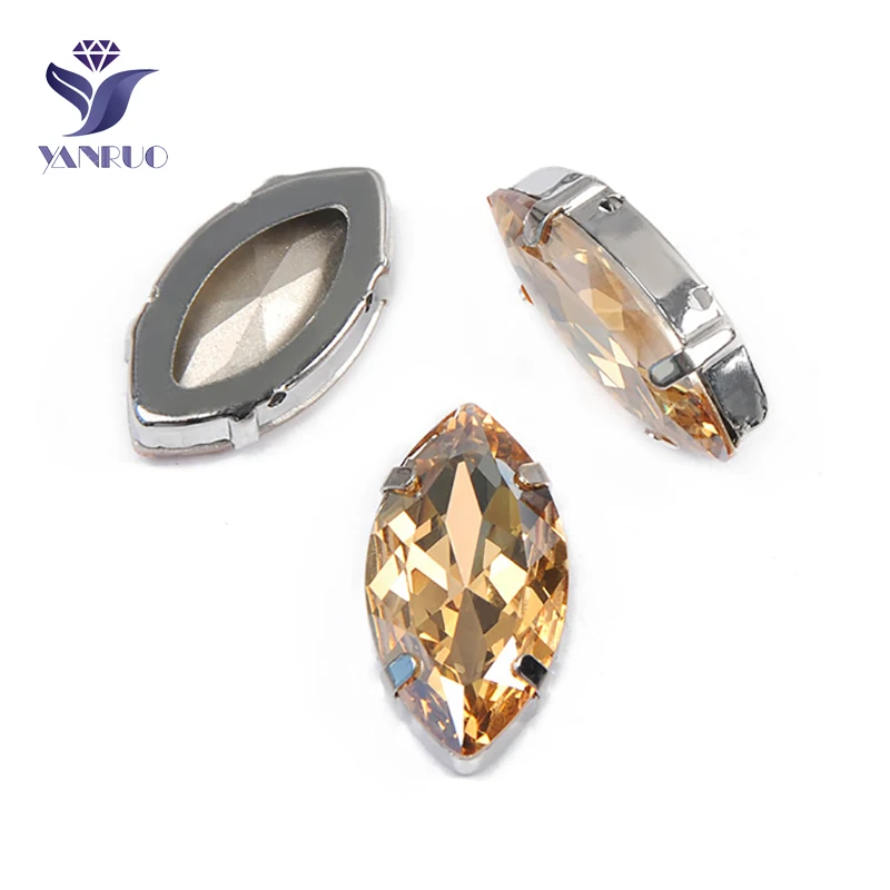 Yanruo 4227 17x32 мм золотые тени Navette Strass блестящие хрустальные глаза лошади Камни Точка
