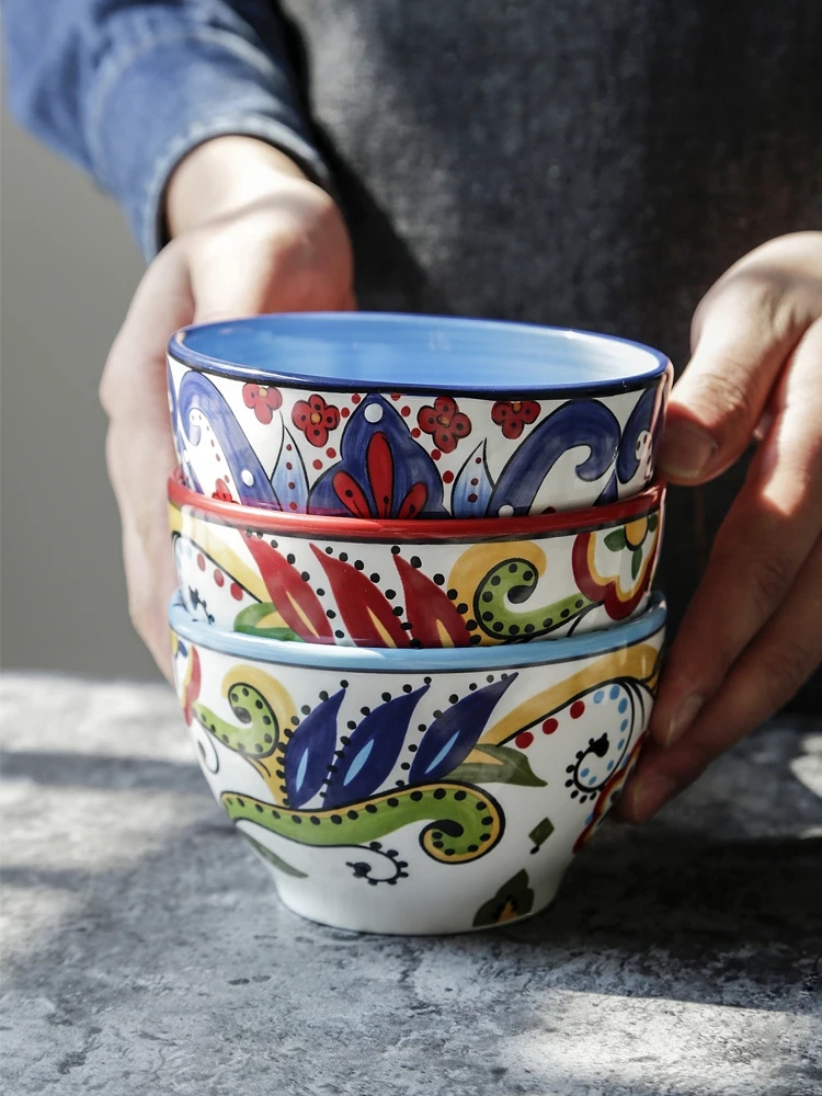 Посуда чистая красная чаша керамическая Чужеродная Салатница для домашнего