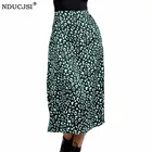 NDUCJSI Горячая Летняя Сексуальная Женская юбка модная с высокой талией черная зеленая леопардовая пляжная одежда Женская Плюс Размер Длинная юбка с запахом