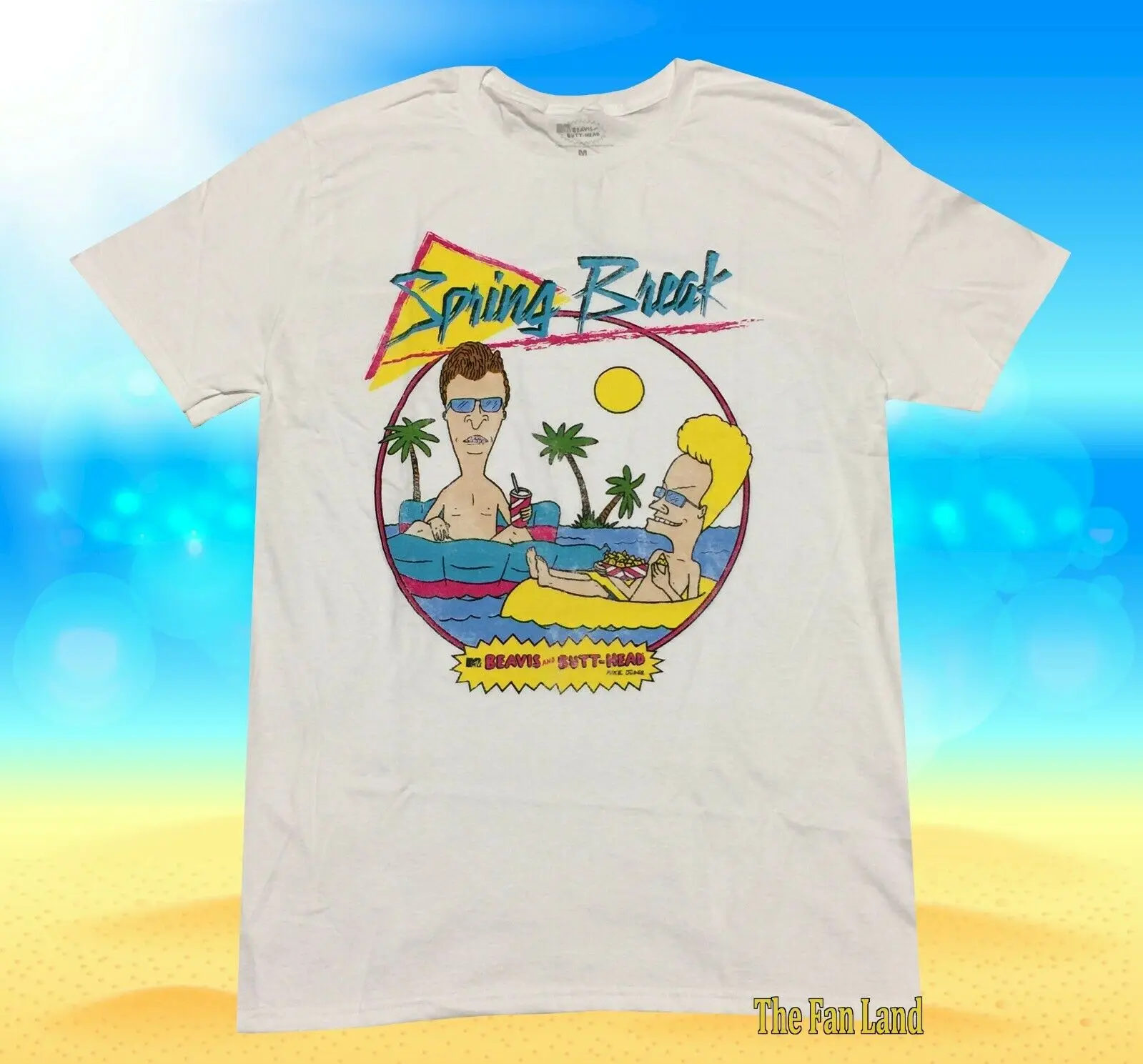 Новая Мужская винтажная Пляжная футболка MTV Beavis и Butthead весна-лето |