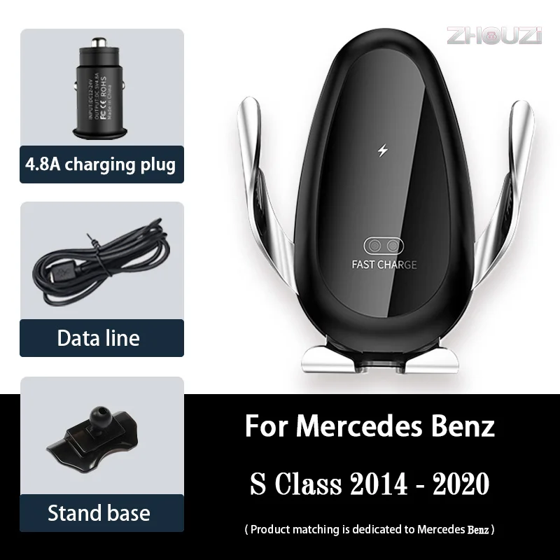 

Car Wireless Charger Car Mobile Phone Holder Mounts Gps Stand Bracket For Mercedes Benz S Class W222 V222 X222 Car Accessories