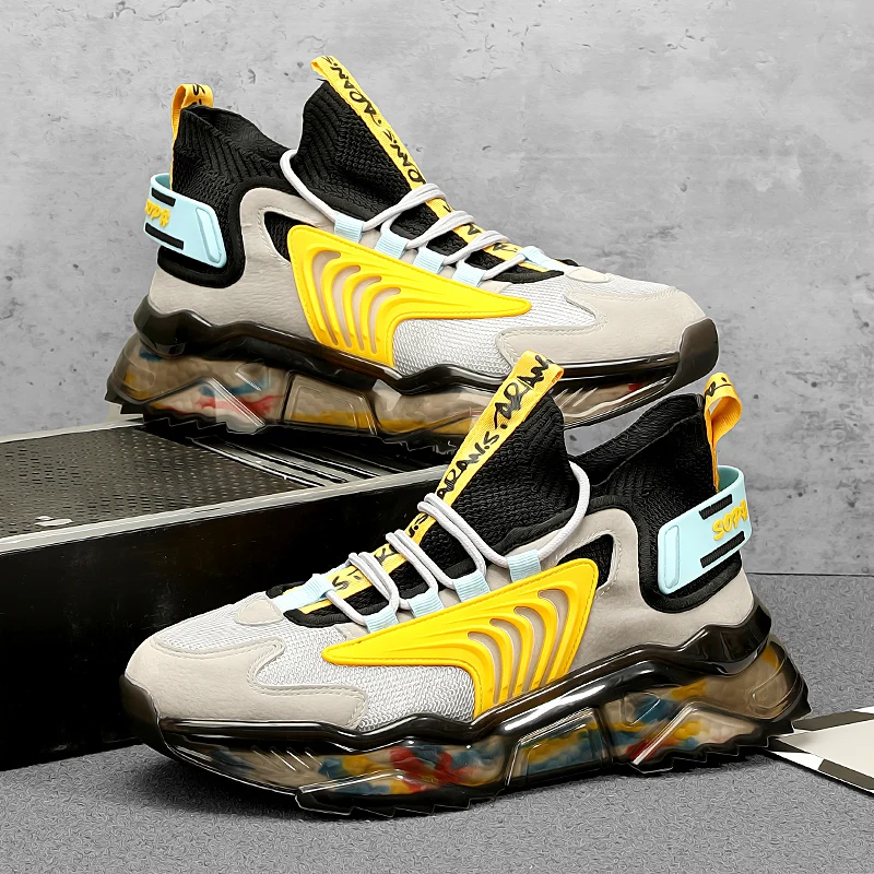 

2021 Spring And Autumn New High-Top Socks Shoes Couple Casual Shoes Fashion Running Shoes TPU Popcorn Bottom