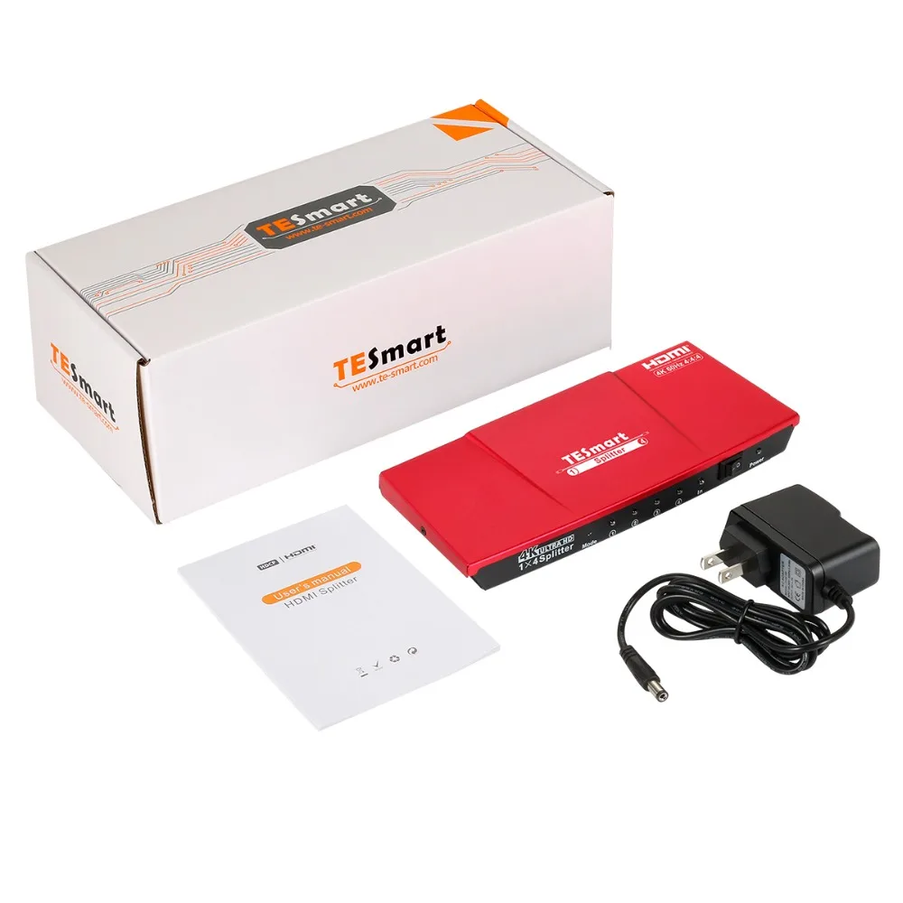 HDMI сплиттер 1x4 1 в 4 Выход 4K@ 60 Гц 4 порта сплиттер Ultra HDV2.0 TESmart высокое качество Сертифицированный 1080P@ 60 Гц HDCP 2,2