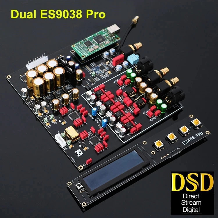 Двойная плата ЦАП Amanero ES9038Pro USB DSD512 балансный OLED дисплей QCC5125 Bluetooth APTX-HD LDAC с