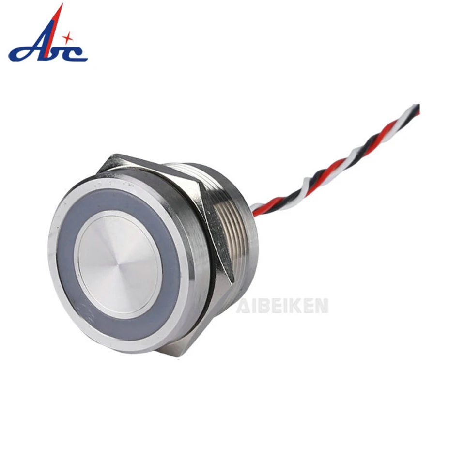 

16mm 19mm 22mm Waterproof IP68 2A Underwater LED lighted Flat Head Momentary Metal Piezo Touch Switch