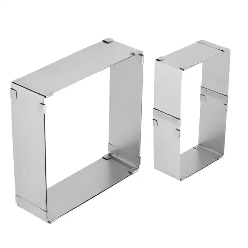 

Stainless Steel Square Mousse Ring Retractable Biscuits Cake Mold Kitchen DIY Baking Tools