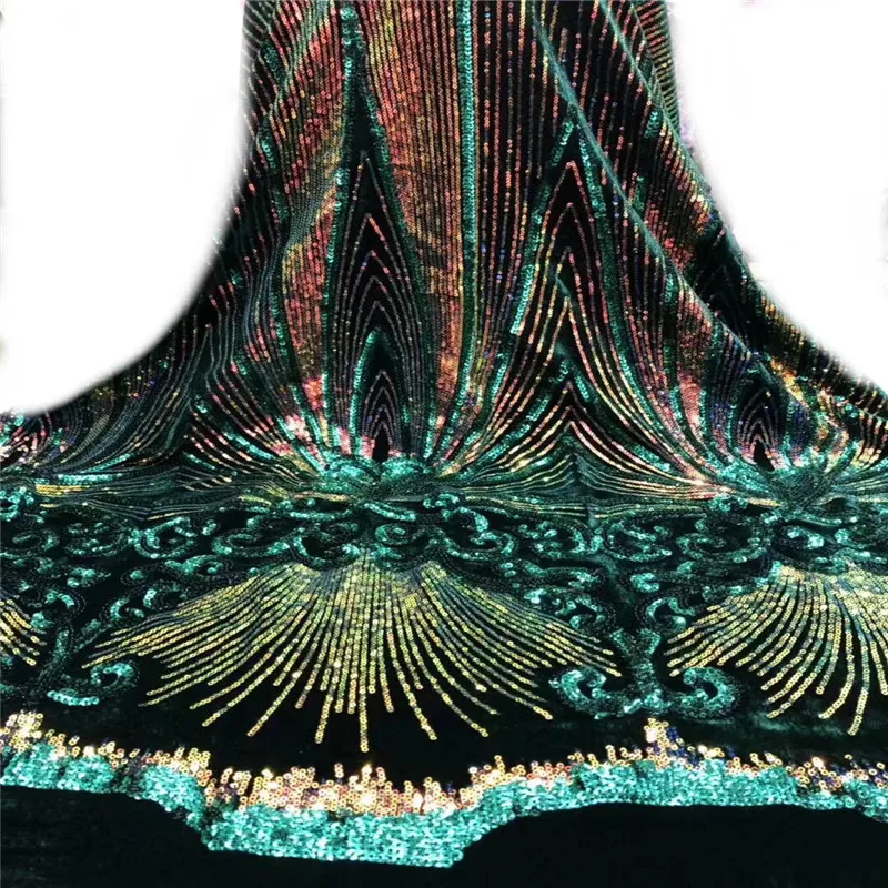 

French Net Lace 2020 Latest African Velvet Lace Fabric With Sequins Embroidery Mesh Tulle Lace Good Quality