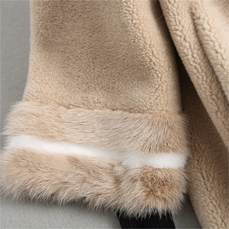 Long Real Fur Jacket Fox Hooded Autumn Winter Coat Women 100% Wool Coats and Jackets Manteau Femme KQN18052-2 | Женская одежда