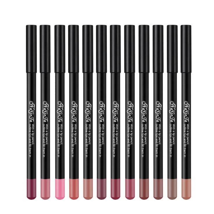 12 видов цветов сексуальный матовый карандаш для губ телесный набор