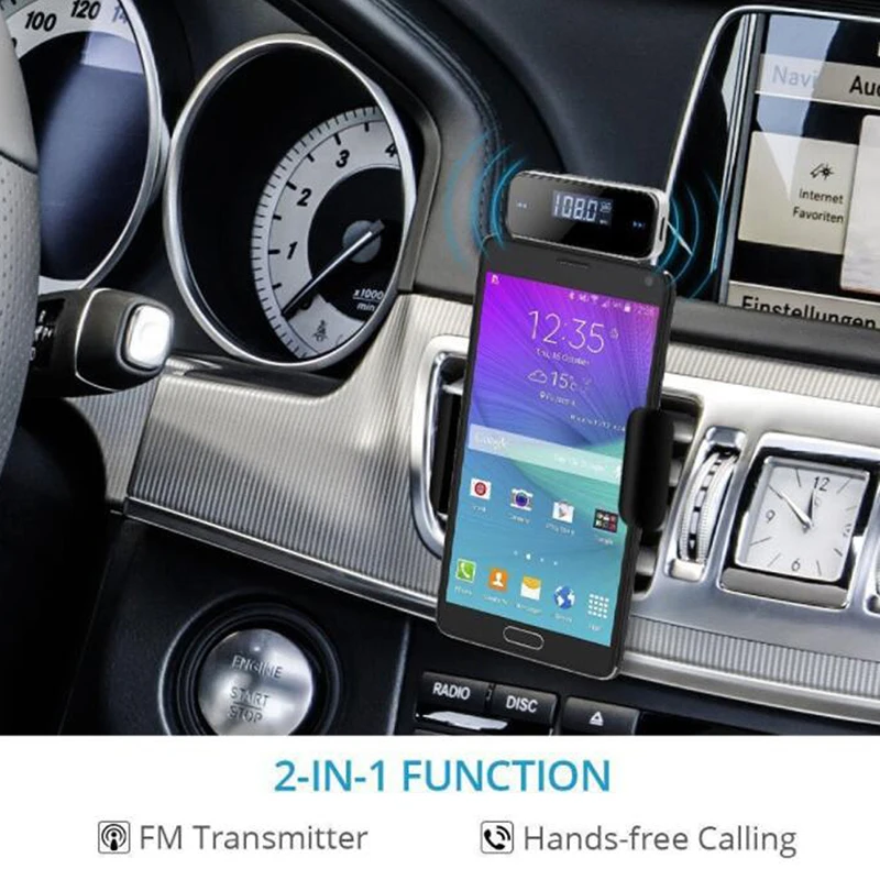 

Mini 3.5 Mm Wireless Car Radio Audio FM Transmitter HandsFree Modulator Transmissor LCD Displayer With Cable