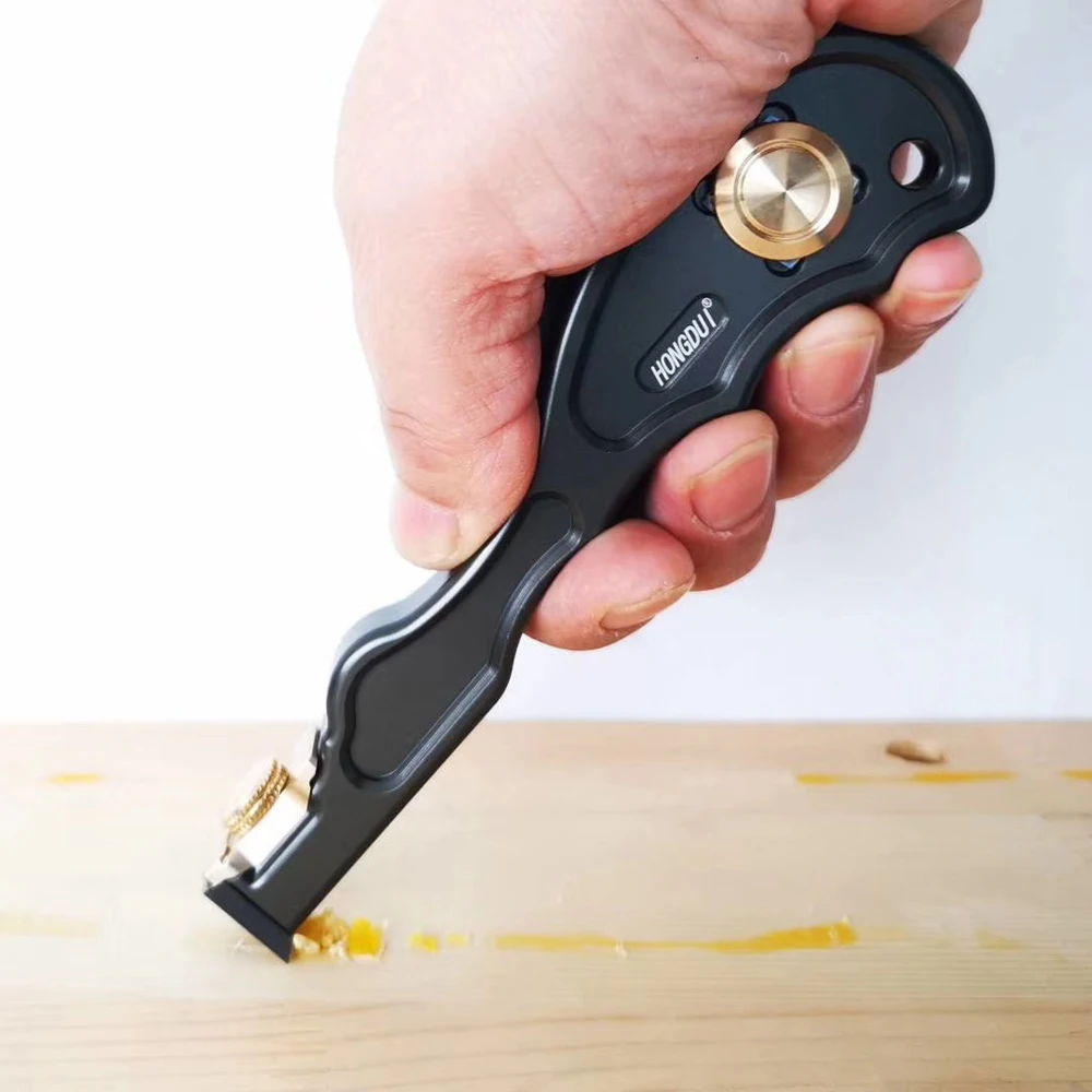 

HONGDUI Glass Scraping Glue Tool Blade Scraper Shovel Glue Tool Woodworking Deburring Tools with Right Angle Blade and Arc Blade