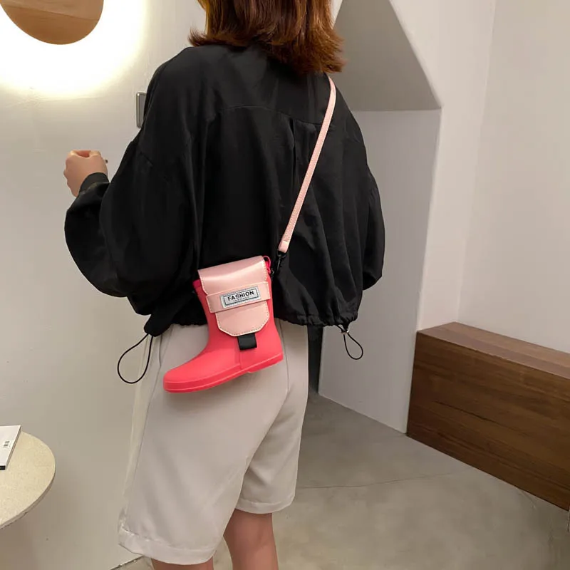 Summer New Candy Color Women's Bag Personalized Shoes Shape Shoulder Bag Pu Fashion Hit Color Crossbody Bags for Women 2021