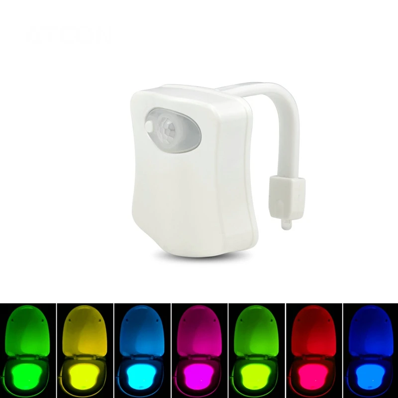Sensor Toilet Light 8 цветов RGB Туалет Свет с движения PIR Новинка умная Ночная Индукционная лампа для детей ванная комната тела активированный WC подсветка - Цвет: Sensor Toilet Light