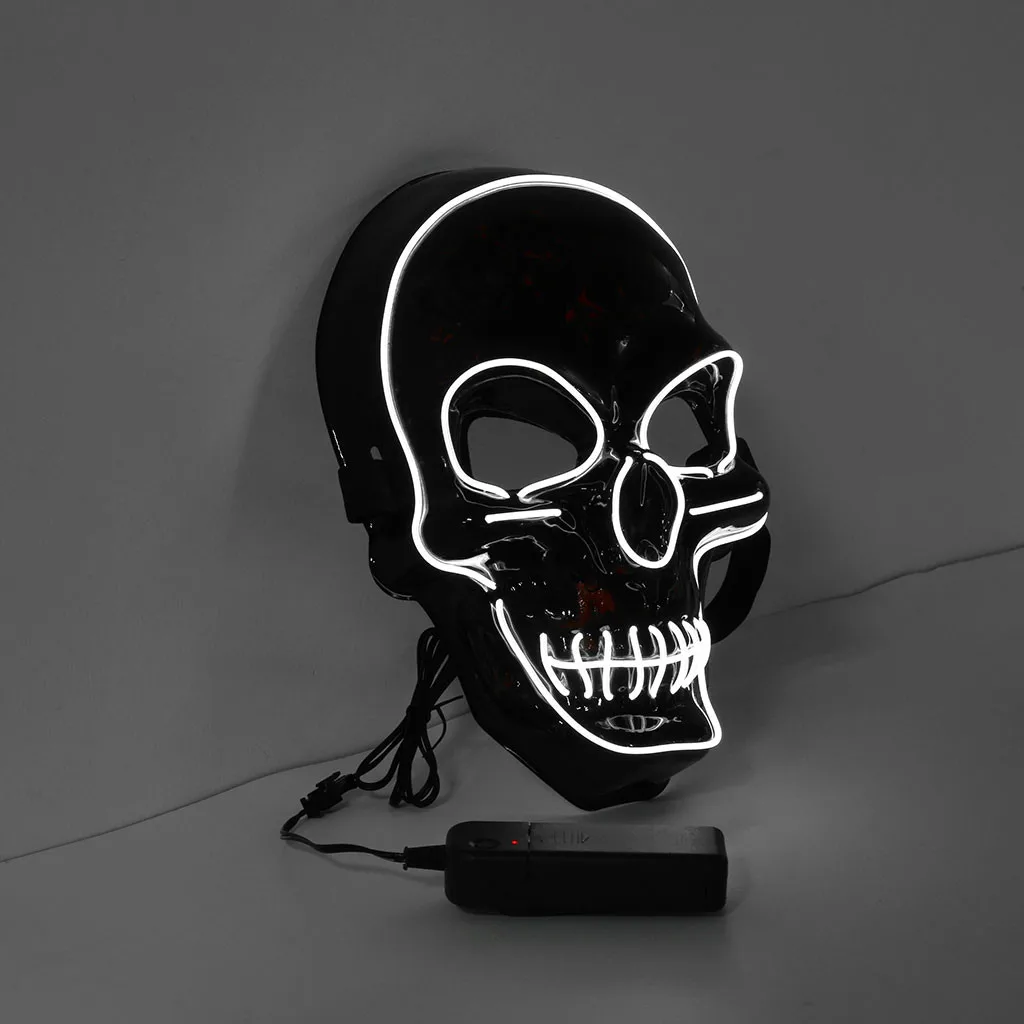 Маска на Хэллоуин меняющая цвет светящаяся маска светодиодная подсветка