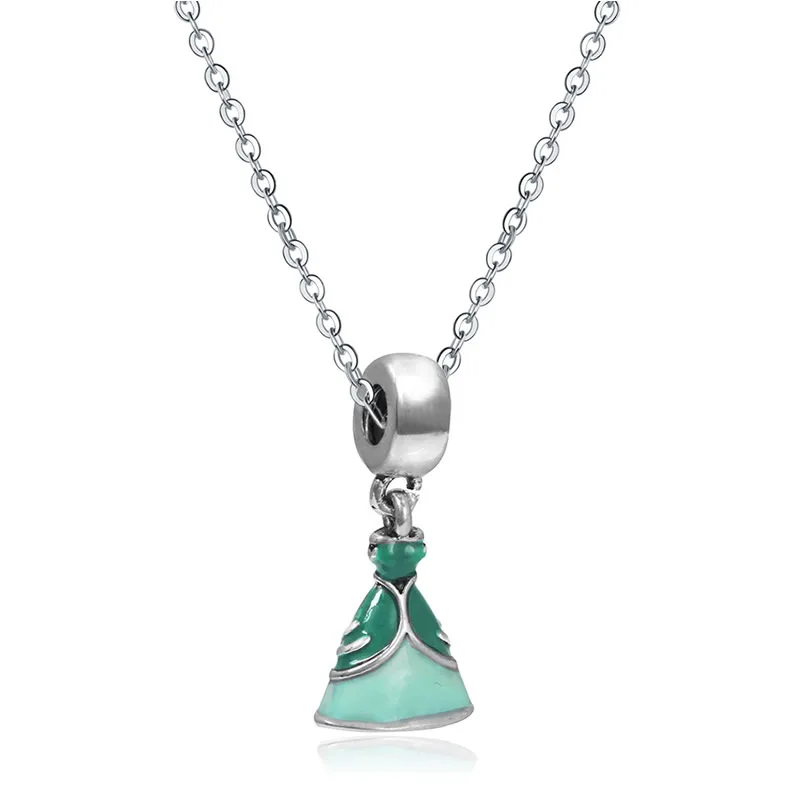 Jasmine Necklace Аладдин, жасмин платье принцессы для девочек кружевное платье с блестками зеленого буфами на рукавах Рубашка с короткими рукавами Аравийский Комбинезоны детская Наряжаться вечерние костюмы - Цвет: Jasmine Necklace