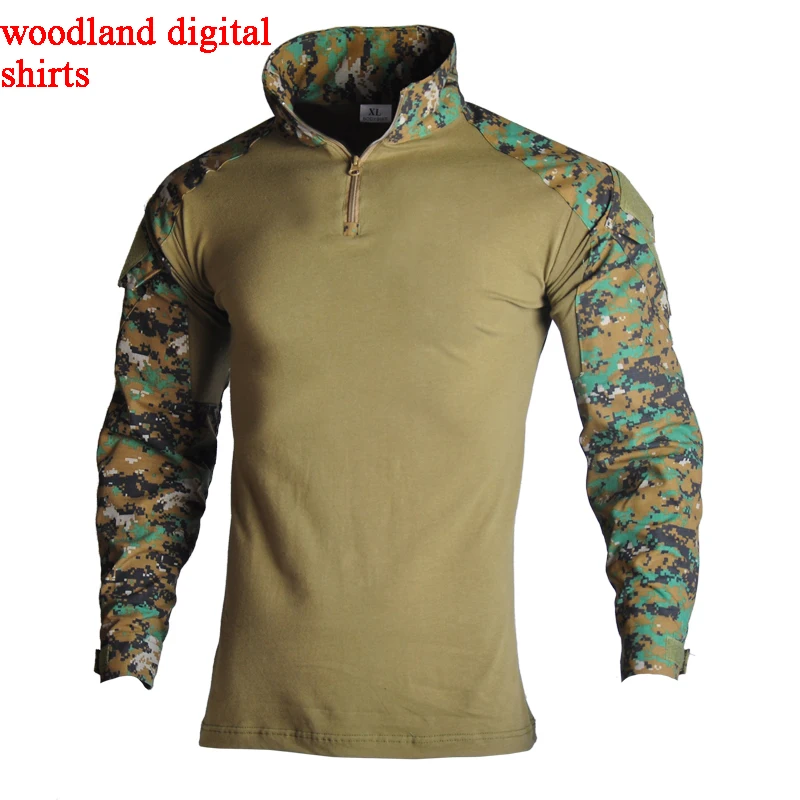 shirts WLDIGI Уличная Военная тактическая Униформа для страйкбола Пейнтбольная камуфляжная охотничья одежда унисекс дышащая Боевая Стрельба Armys костюмы - Цвет: shirts WLDIGI