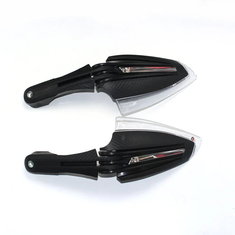 

Pair Universal 7/8" 22mm Motorcycle Hand Guards with LED Turn Signal Light Carbon Hand Protectors For Honda Kawasaki